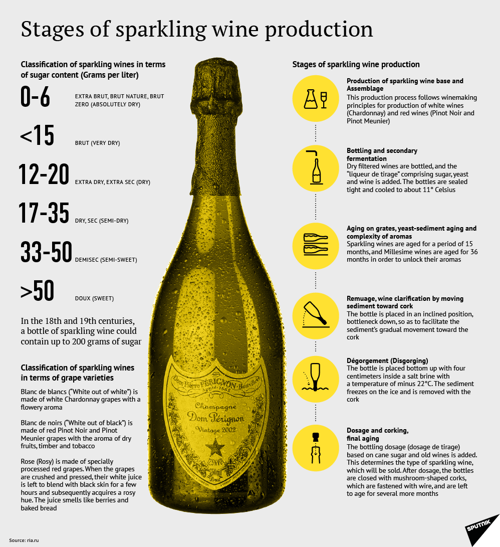 Stages of sparkling wine production - Sputnik International