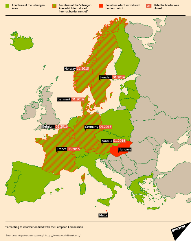 Schengen Area Borders - Sputnik International