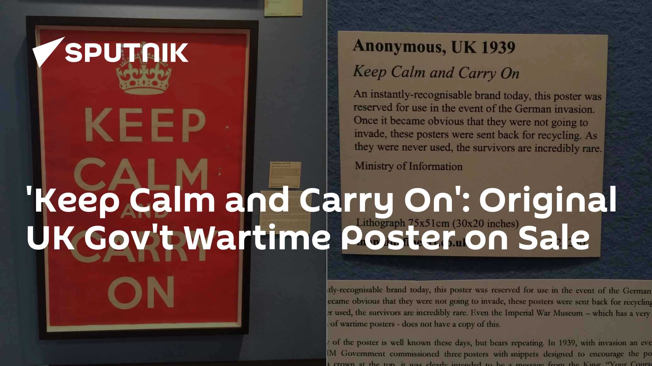 'Keep Calm and Carry On': Original UK Gov't Wartime Poster on Sale - 27 ...