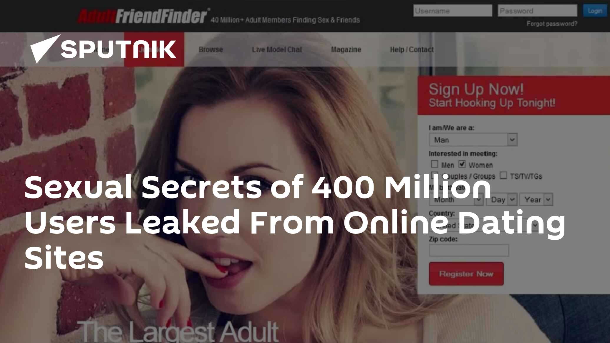 Sexual Secrets of 400 Million Users Leaked From Online Dating Sites -  14.11.2016, Sputnik International