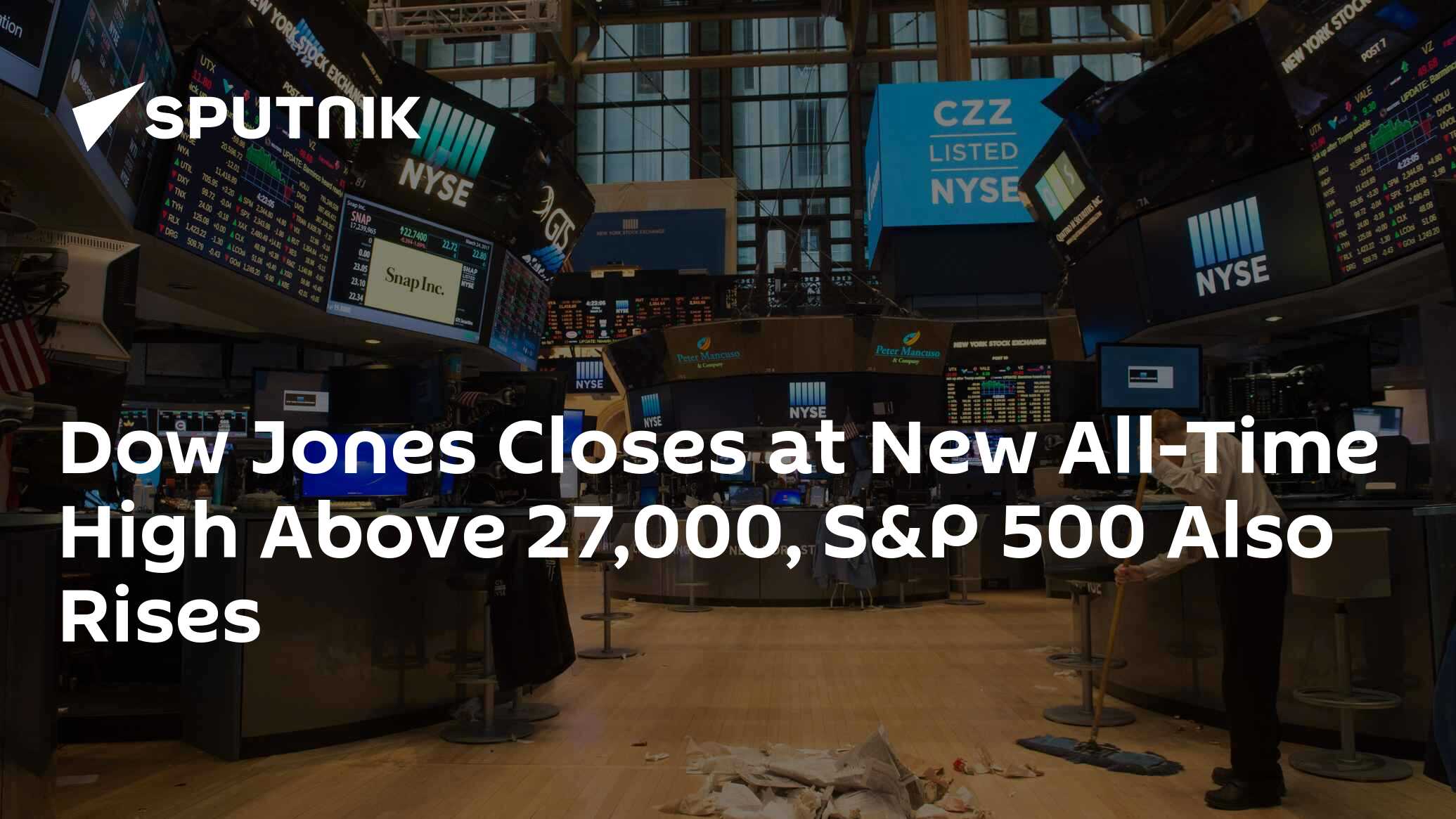 Dow Jones Closes at New AllTime High Above 27,000, S&P 500 Also Rises