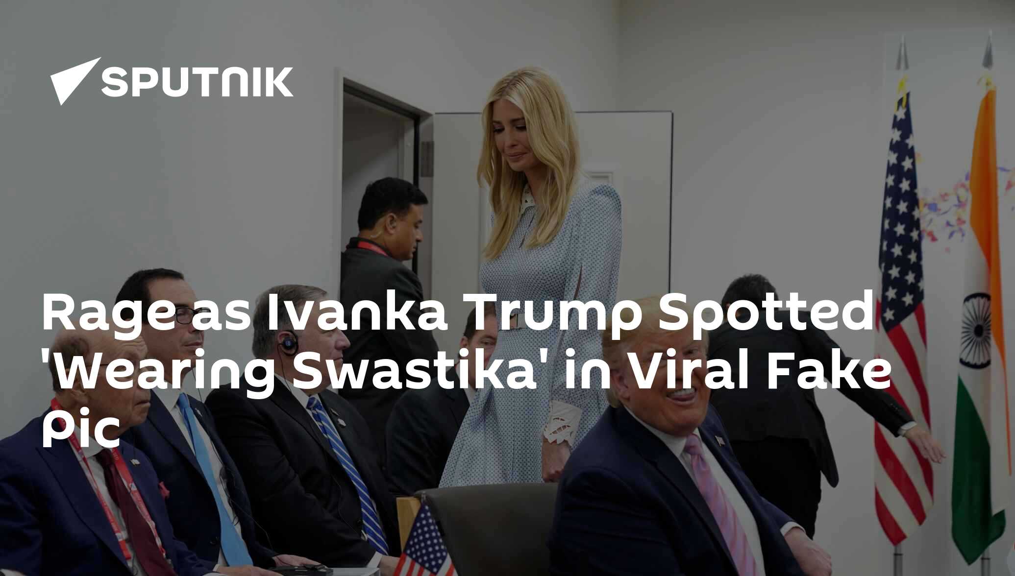 Rage as ivanka trump spotted 'wearing swastika'  in viral fake pic