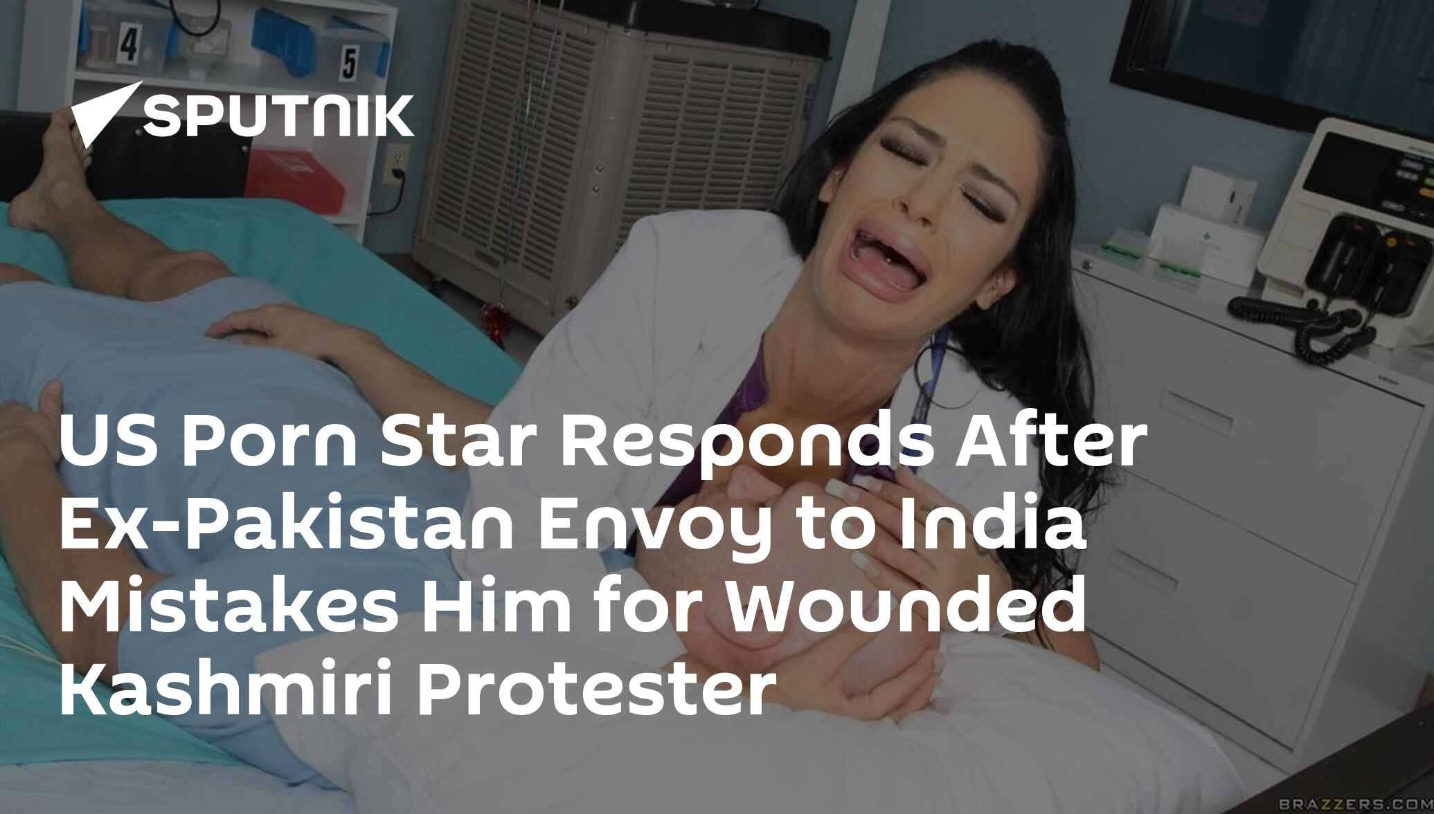 US Porn Star Responds After Ex-Pakistan Envoy to India Mistakes Him for  Wounded Kashmiri Protester