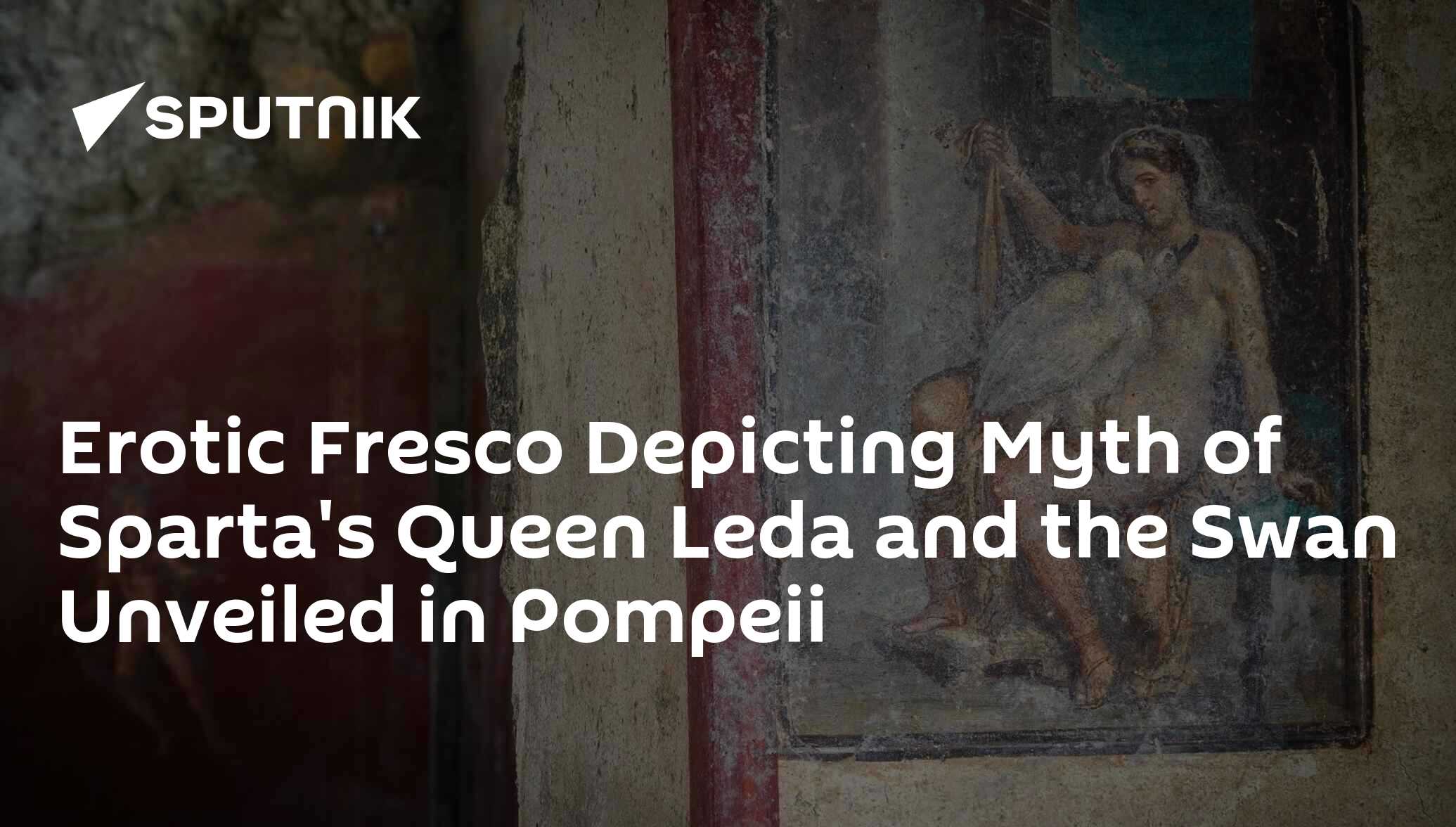 Erotic Fresco Depicting Myth of Sparta's Queen Leda and the Swan