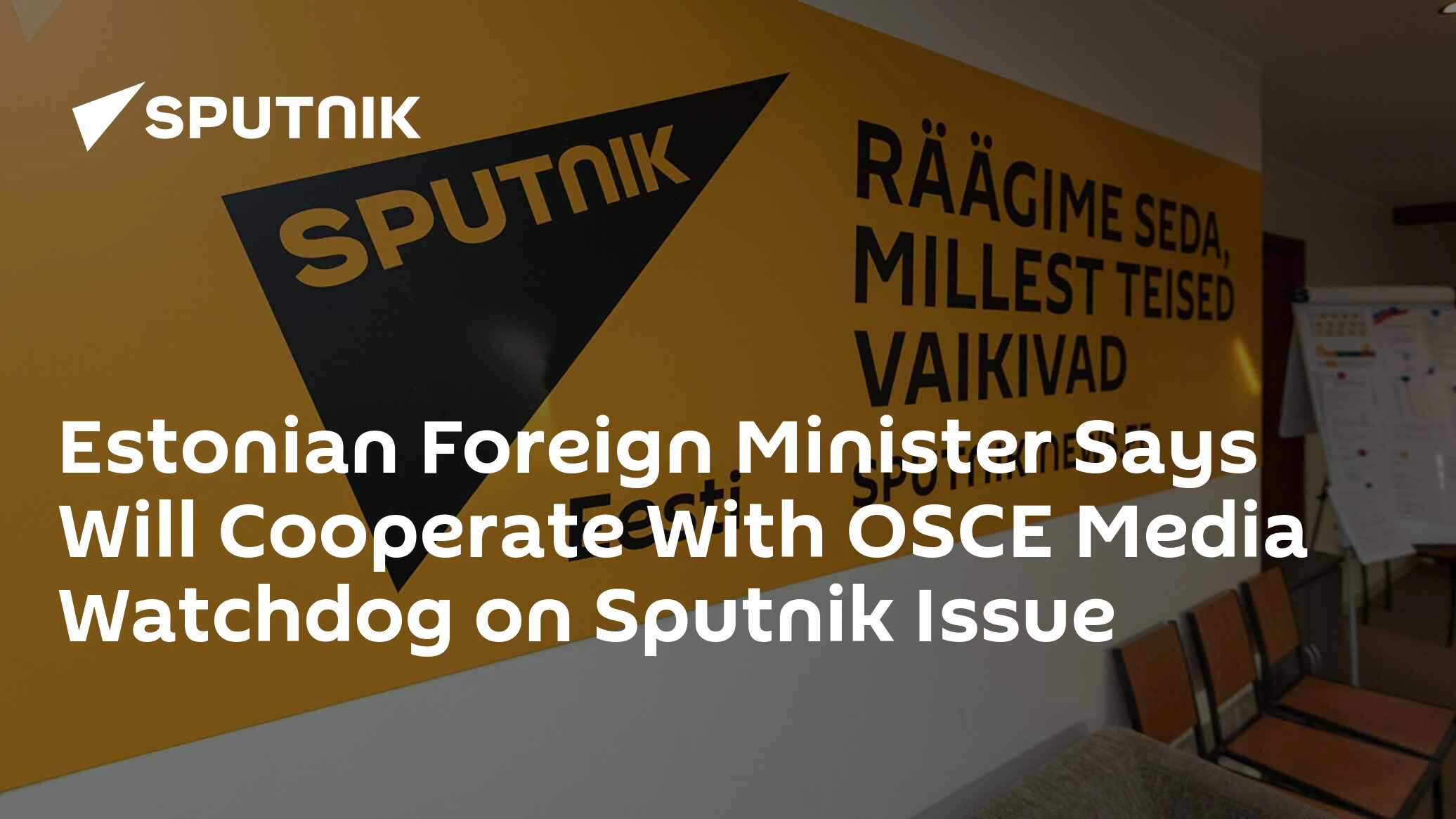 Estonian Foreign Minister Says Will Cooperate With OSCE Media Watchdog on Sputnik Issue