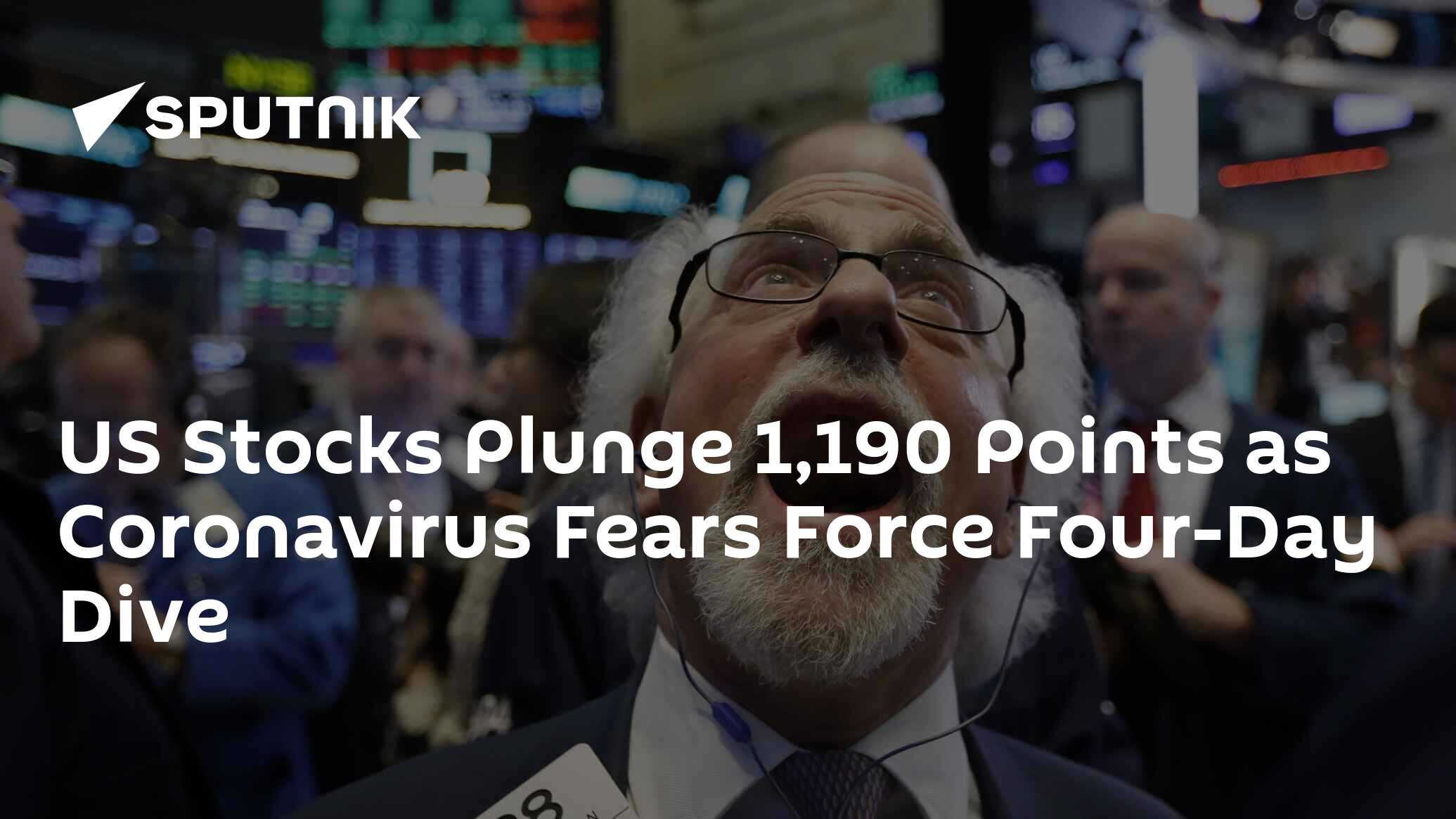 Us stocks plunge 1,190 points as coronavirus fears force four-day dive