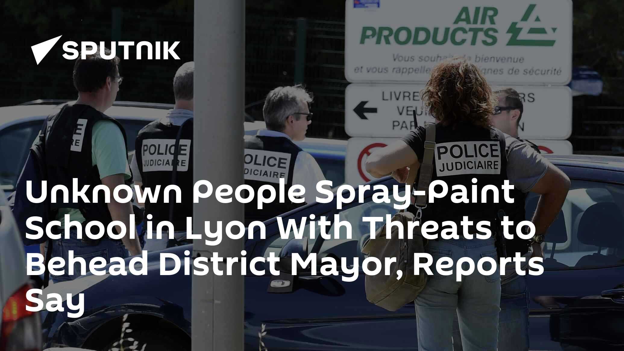 Unknown people spray-paint school in lyon with threats to behead district mayor, reports say