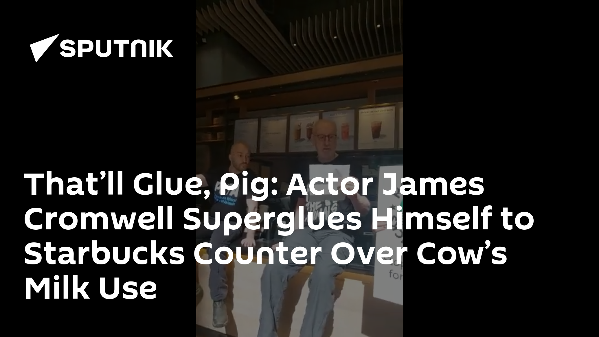 James Cromwell Superglues Himself To A Starbucks Counter
