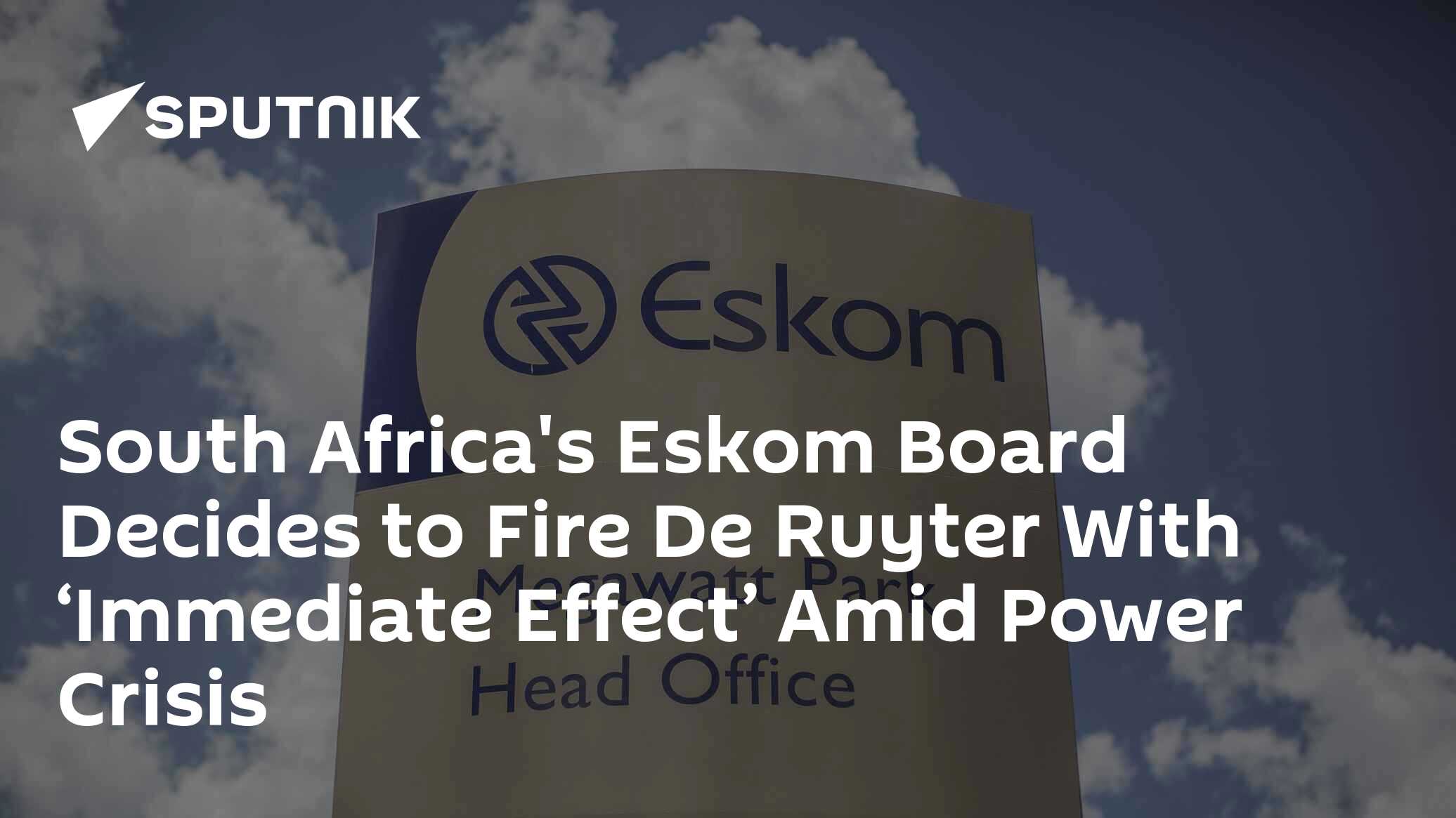 South Africa's Eskom Head To Vacate Position With ‘Immediate Effect ...