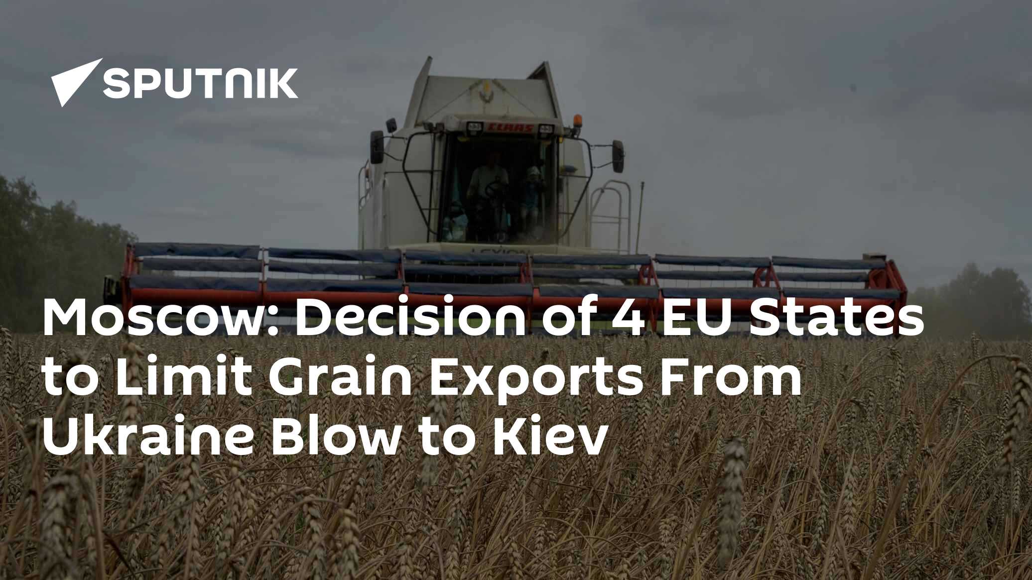 Moscow: Decision of 4 EU States to Limit Grain Exports From Ukraine Blow to Kiev