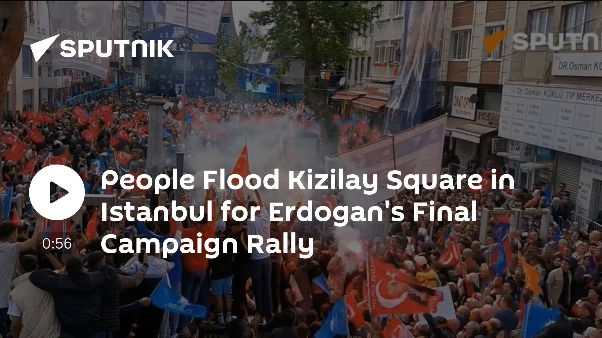 People Flood Kizilay Square in Istanbul for Erdogan's Final Campaign Rally