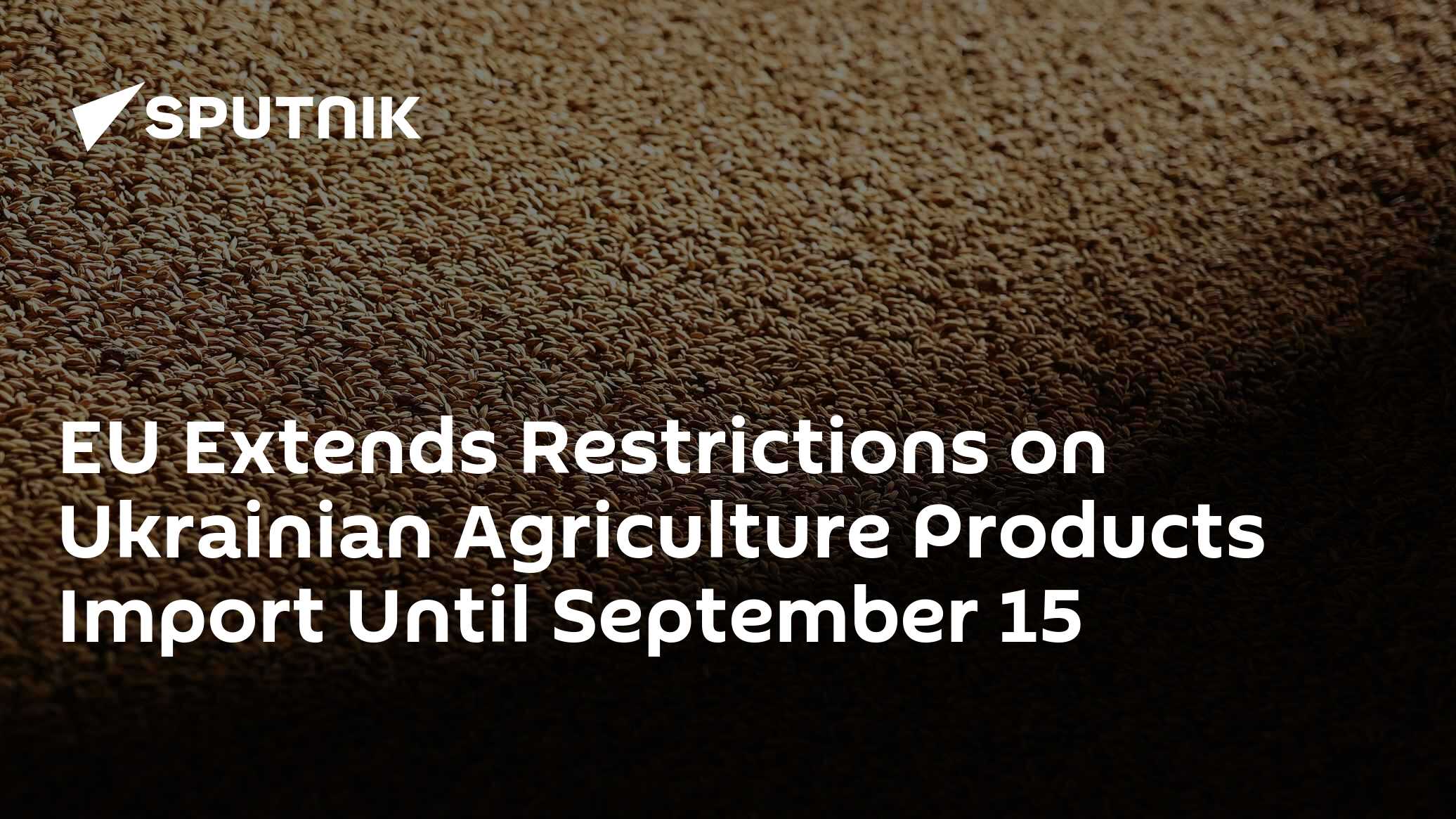 EU Extends Restrictions on Ukrainian Agriculture Products Import Until September 15 - Vimarsana News