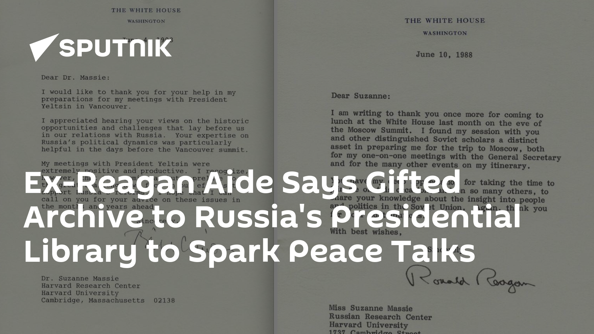 Ex-Reagan Aide Says Gifted Archive to Russia's Presidential Library to Spark Peace Talks