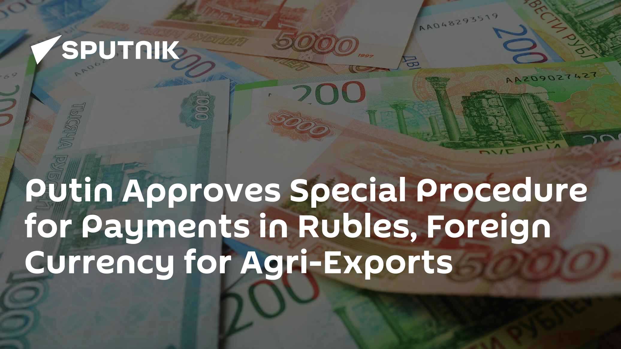 Putin Approves Special Procedure for Payments in Rubles, Foreign Currency for Agri-Exports - Vimarsana News