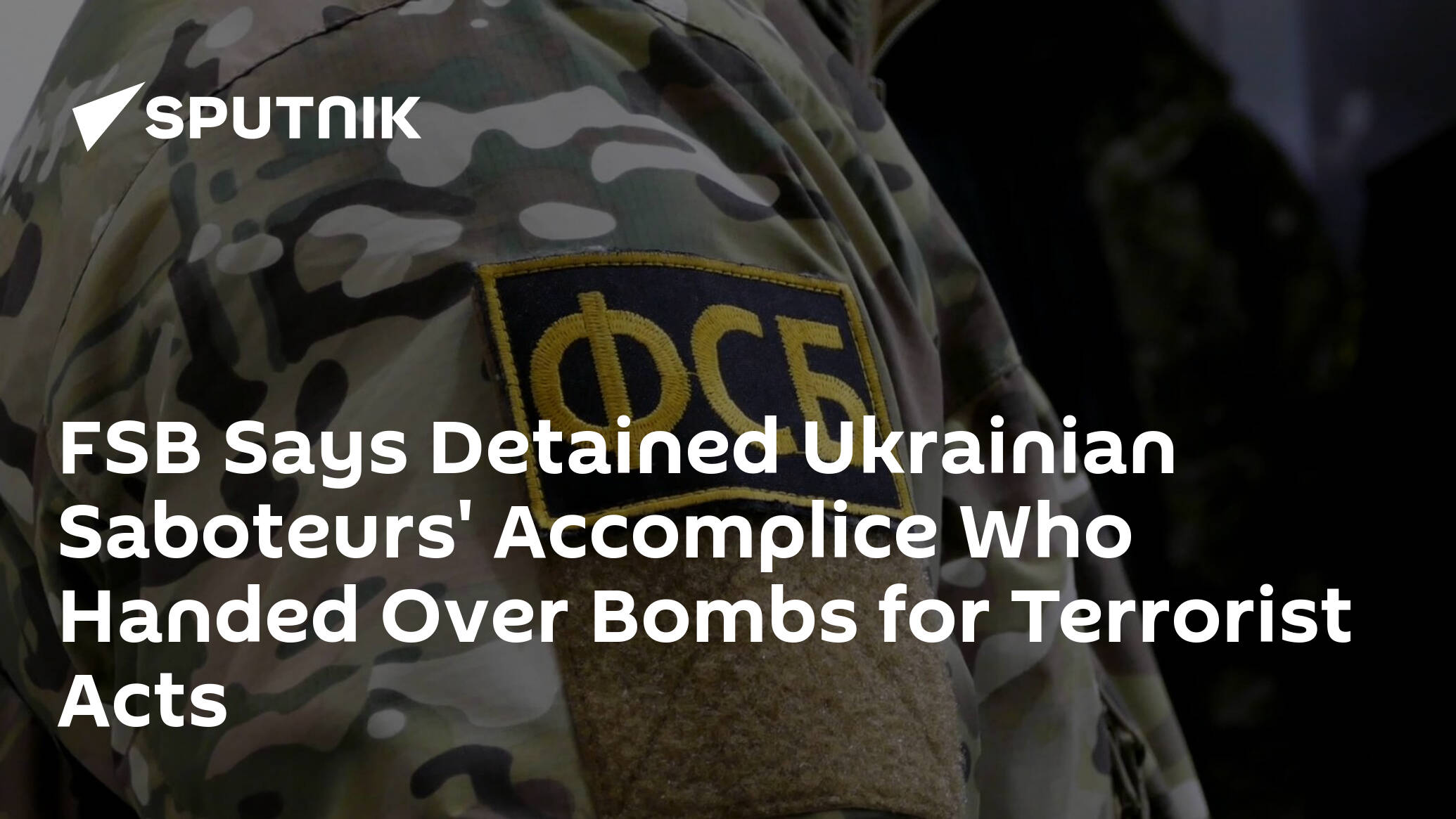 FSB Says Detained Ukrainian Saboteurs' Accomplice Who Handed Over Bombs for Terrorist Acts