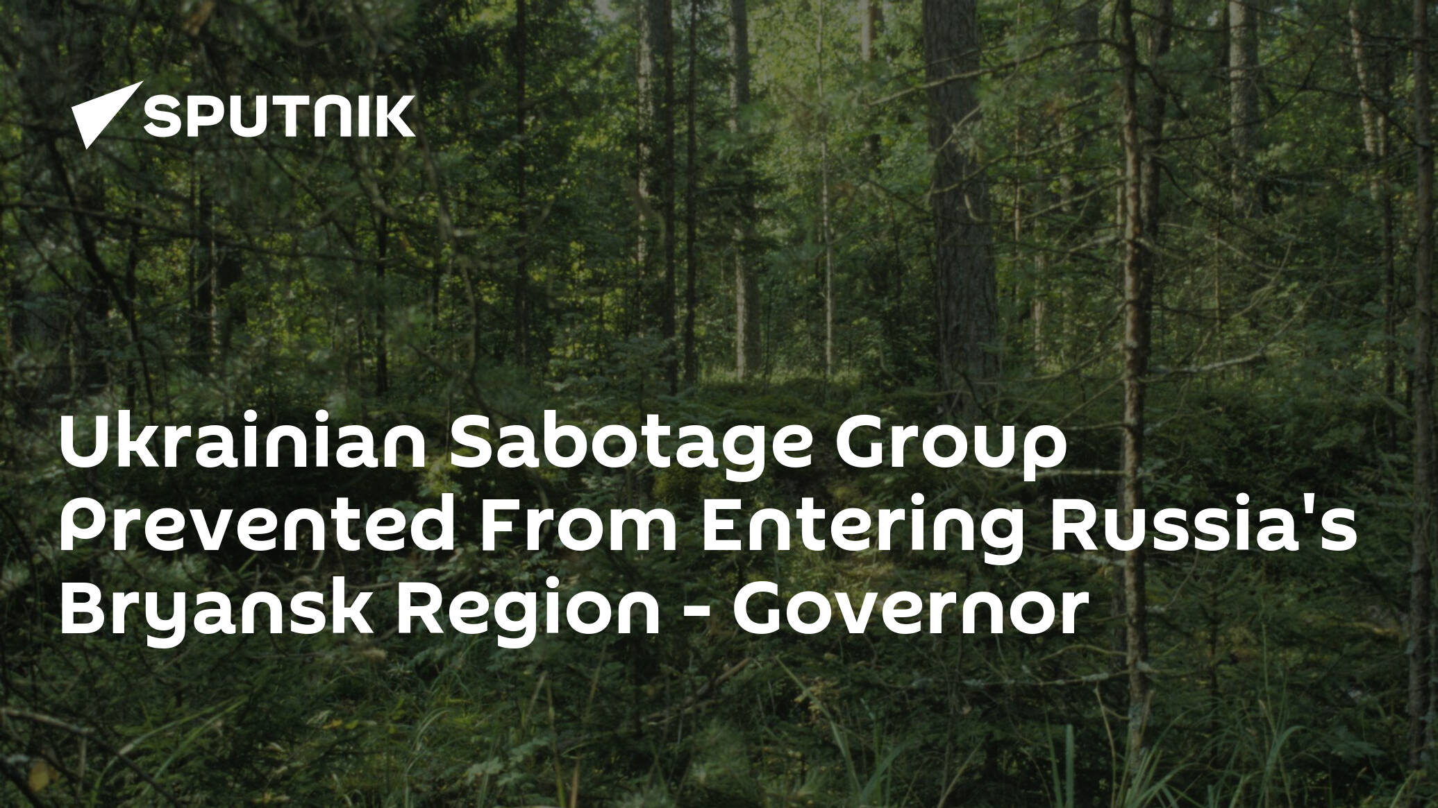 Ukrainian Sabotage Group Prevented From Entering Russia's Bryansk Region – Governor