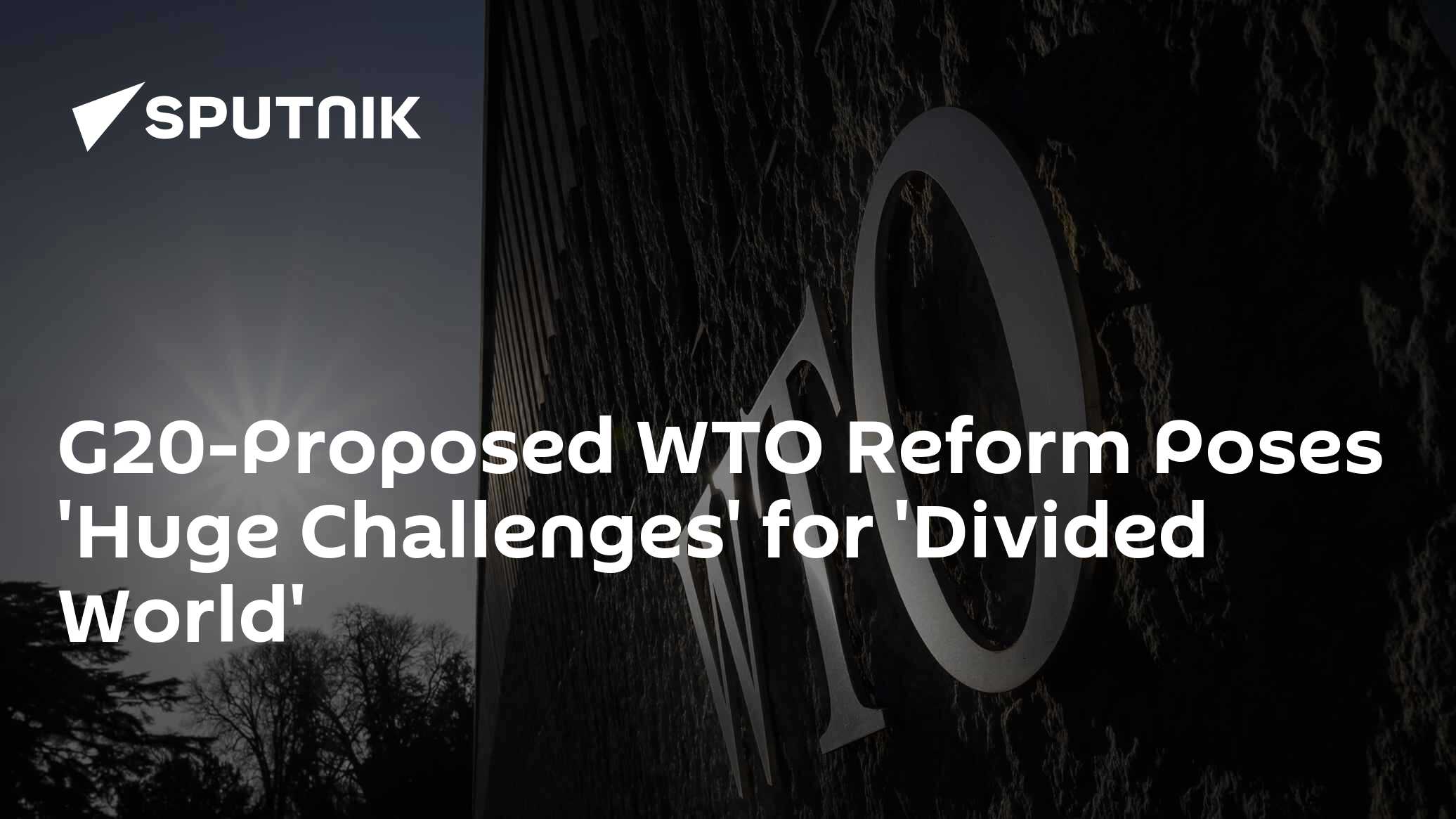 G20-Proposed WTO Reform 'Huge Challenge' in 'Divided World' - Vimarsana News