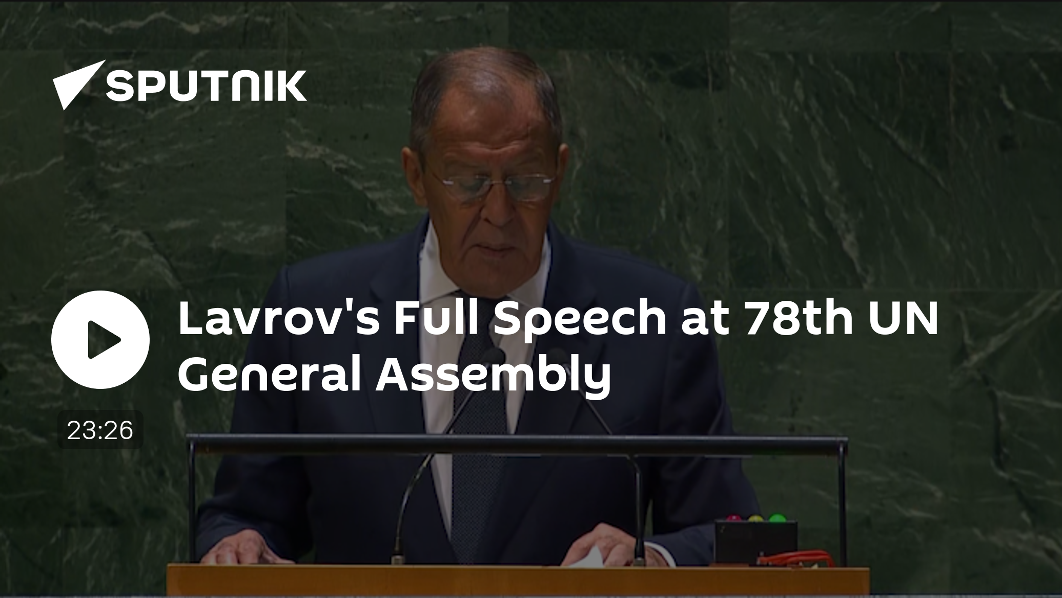 Lavrov's Full Speech at 78th Session of UN General Assembly - Vimarsana News