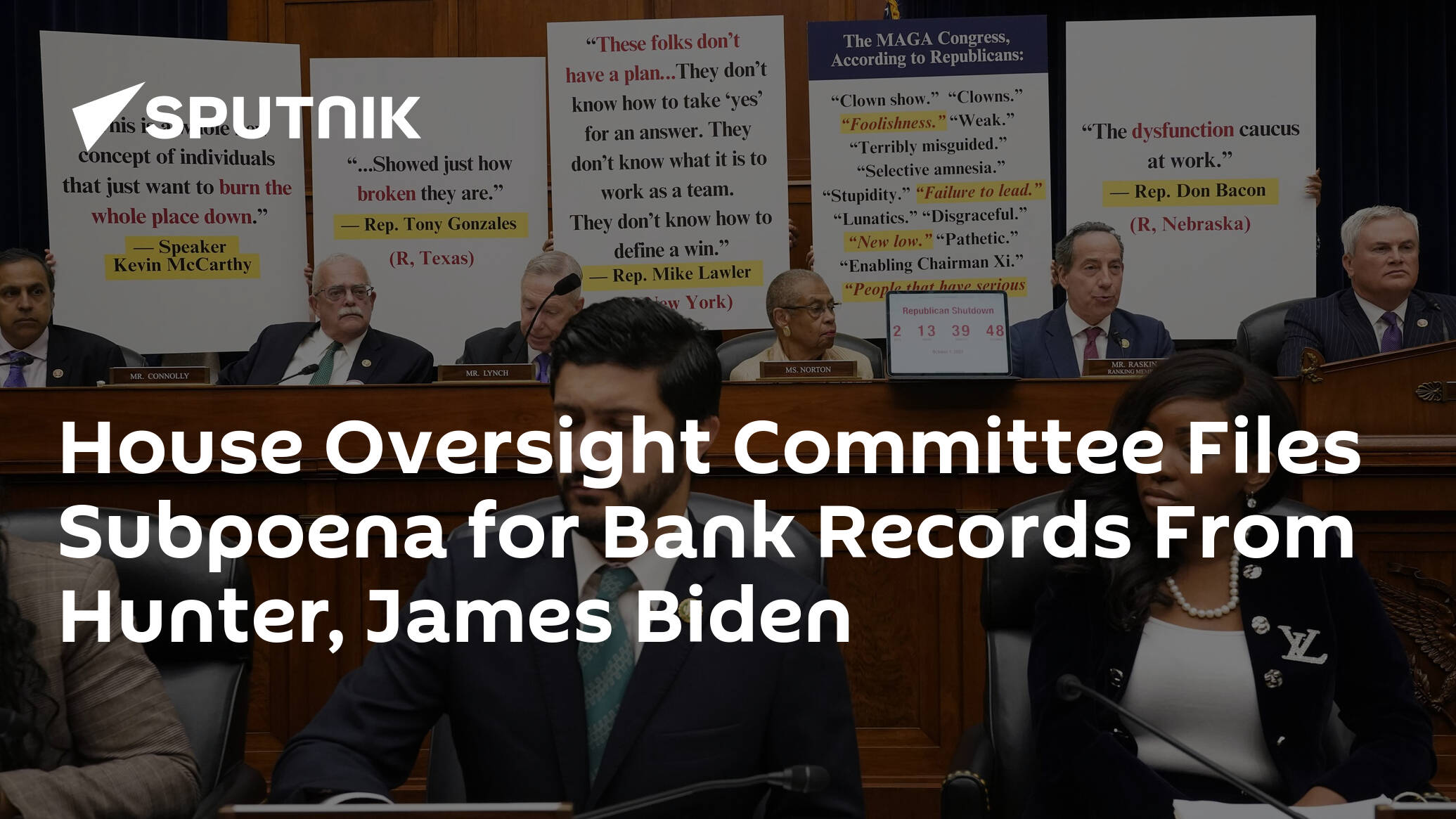 House Oversight Committee Files Subpoena for Bank Records From Hunter, James Biden