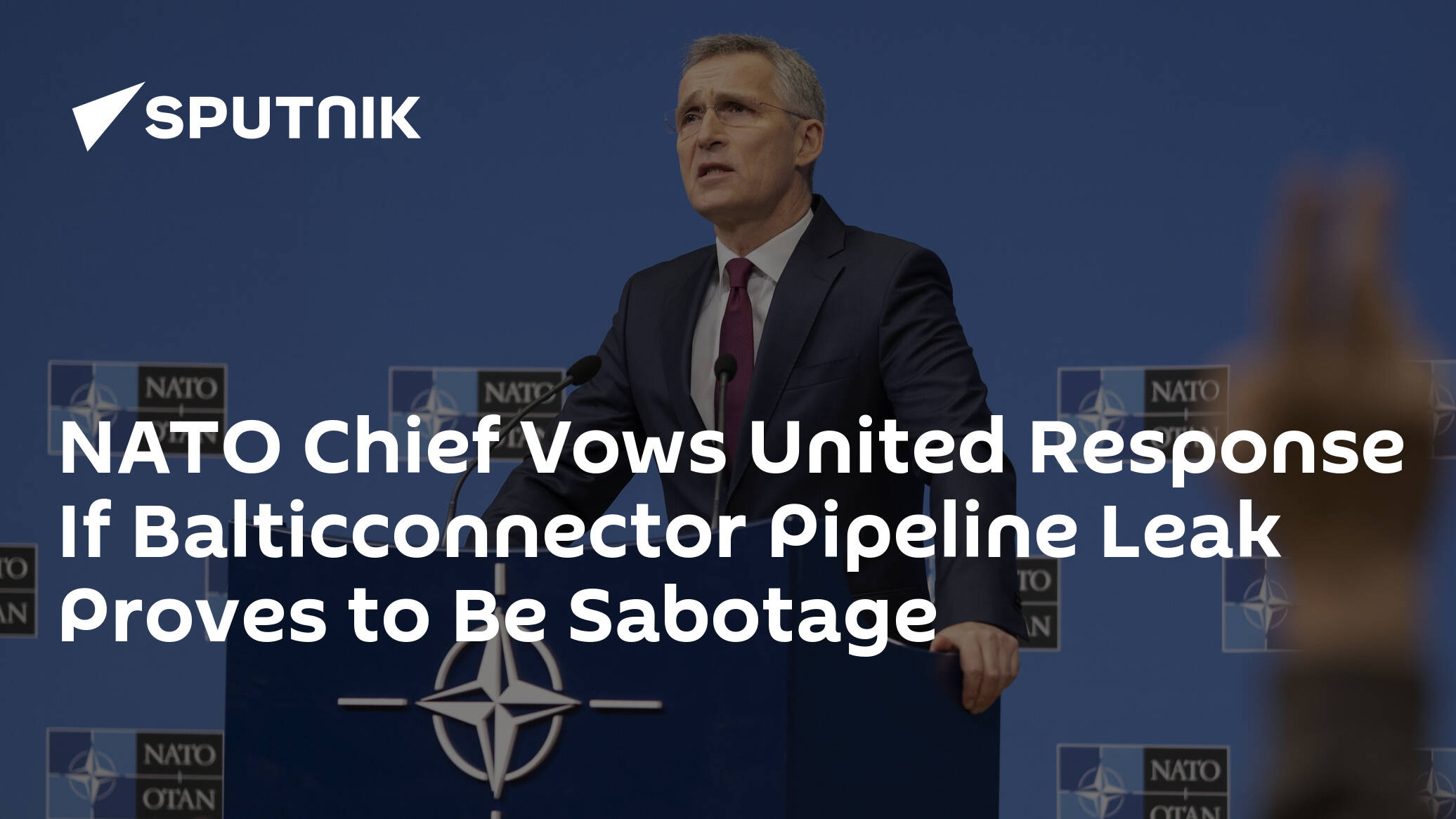 NATO Chief Vows United Response If Balticconnector Pipeline Leak Proves to Be Sabotage