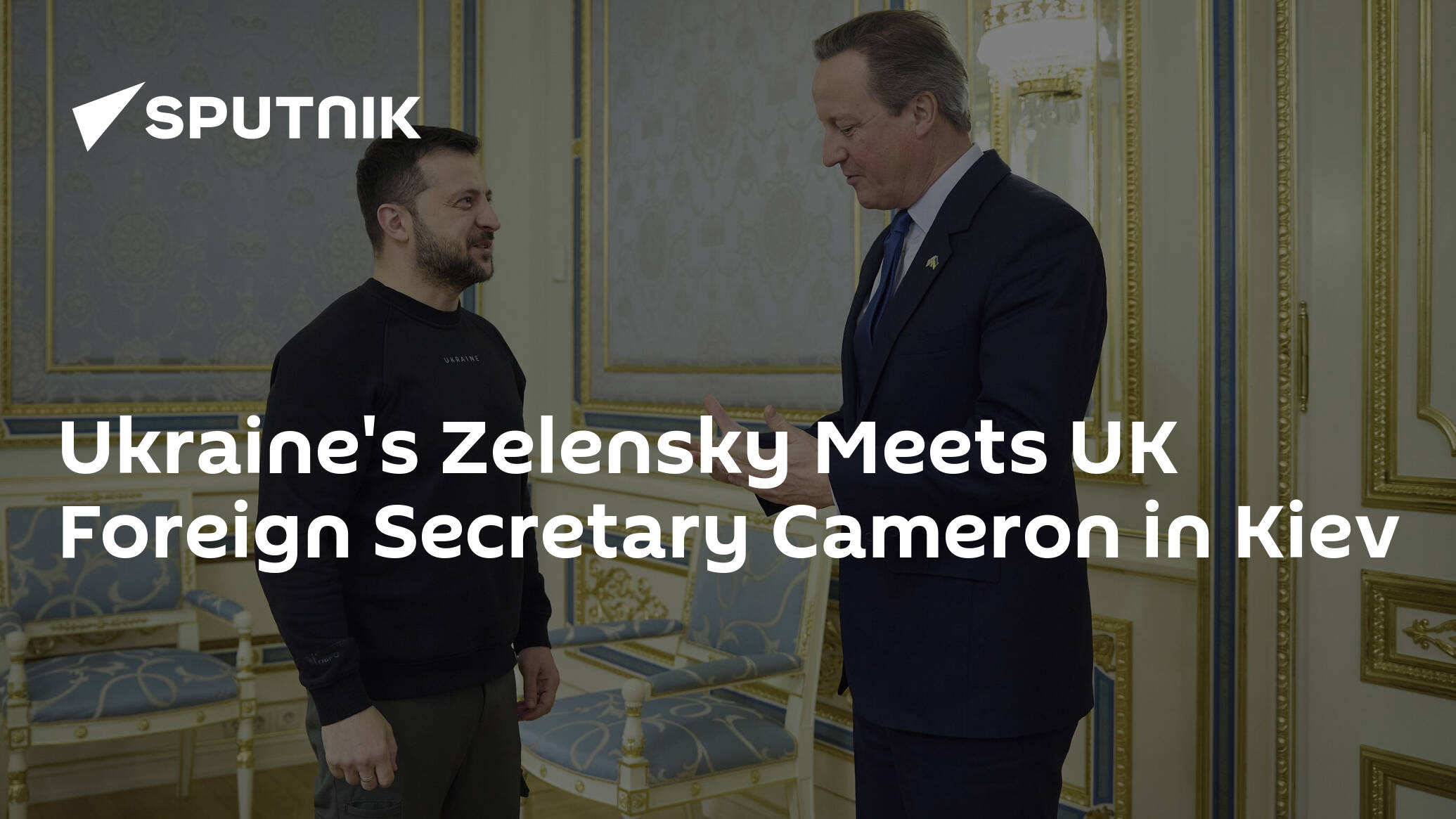 Ukraine's Zelensky Meets UK Foreign Secretary Cameron in Kiev