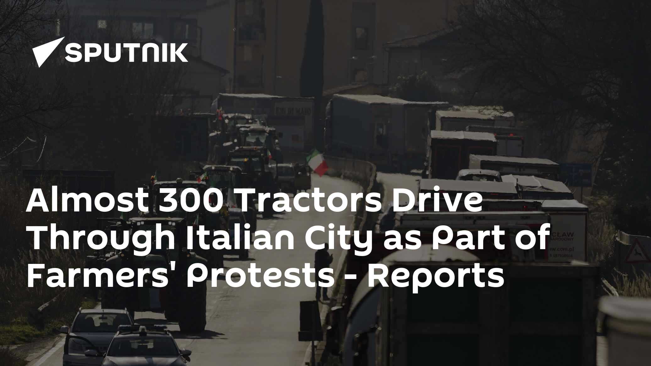 Almost 300 Tractors Drive Through Italian City as Part of Farmers' Protests - Vimarsana News