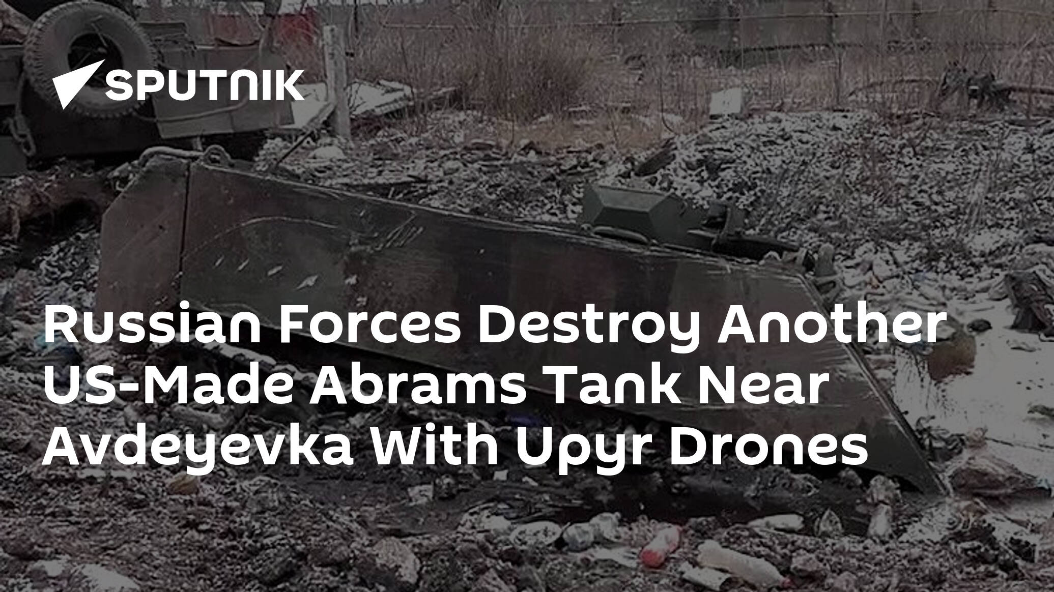 Russian Forces Destroy Another US-Made Abrams Tank Near Avdeyevka With Upyr Drones