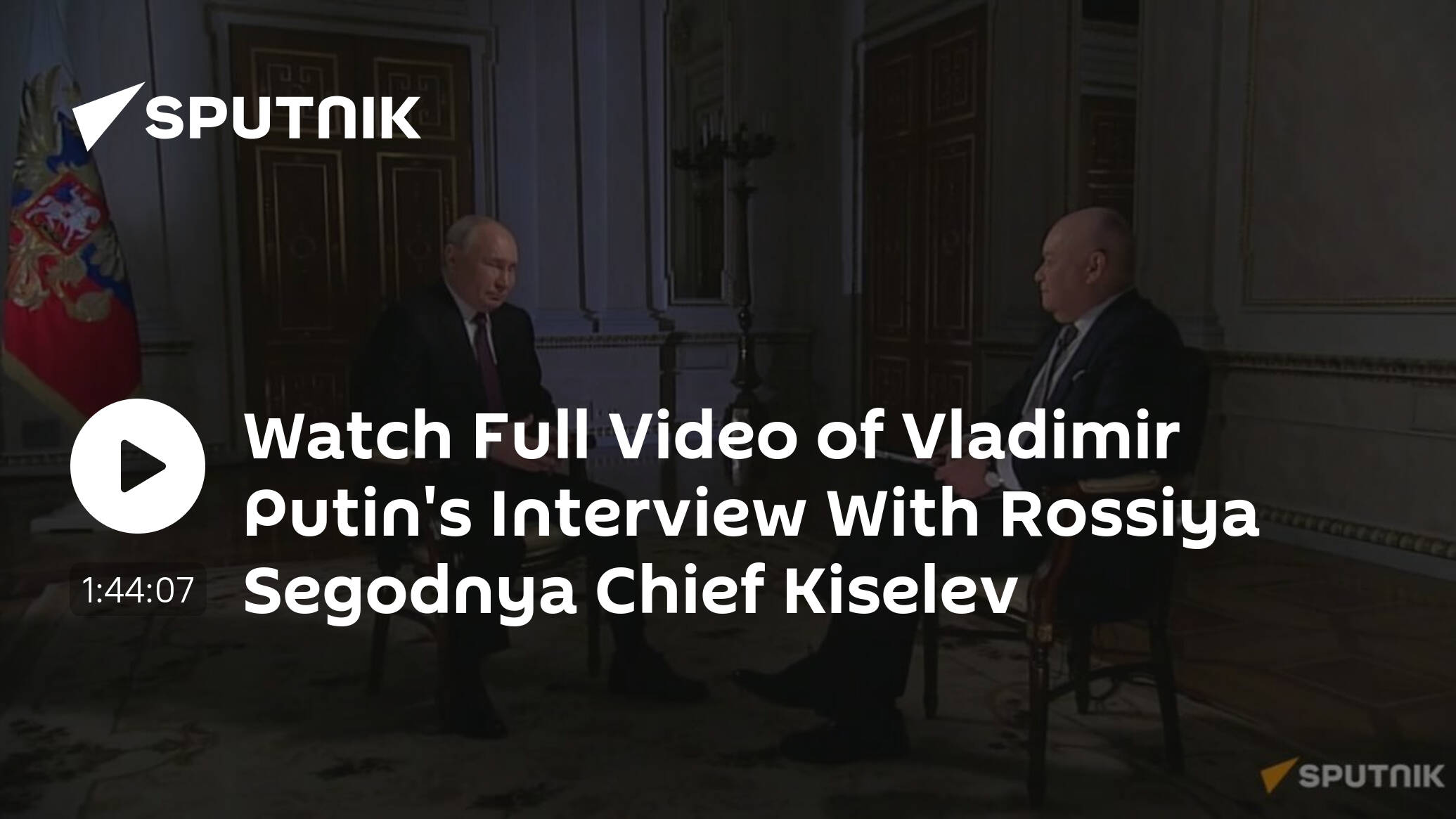 Vladimir Putin Holds Interview With Rossiya Segodnya Chief Kiselev