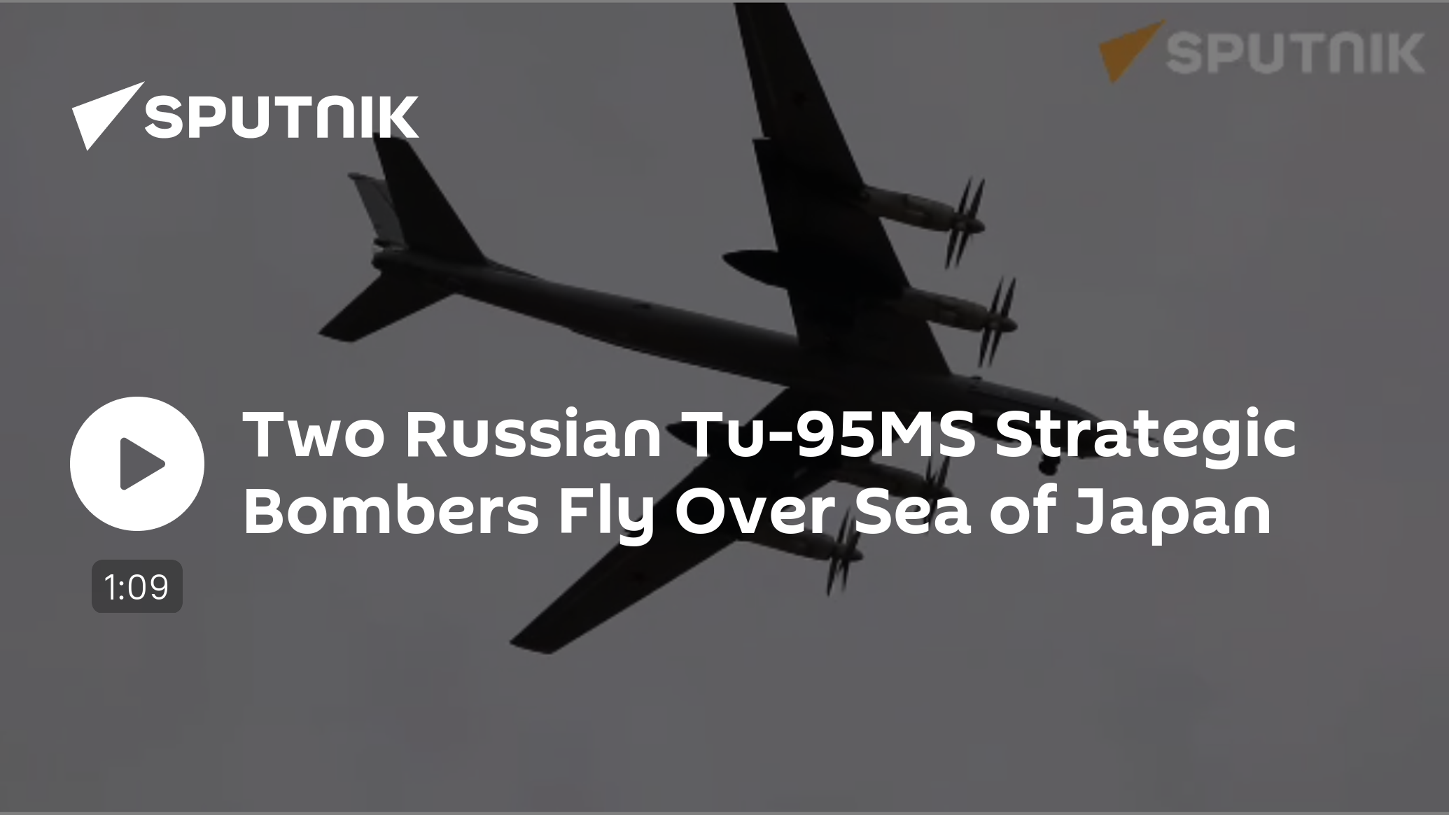 Two Russian Tu-95MS Strategic Bombers Fly Over Sea of Japan