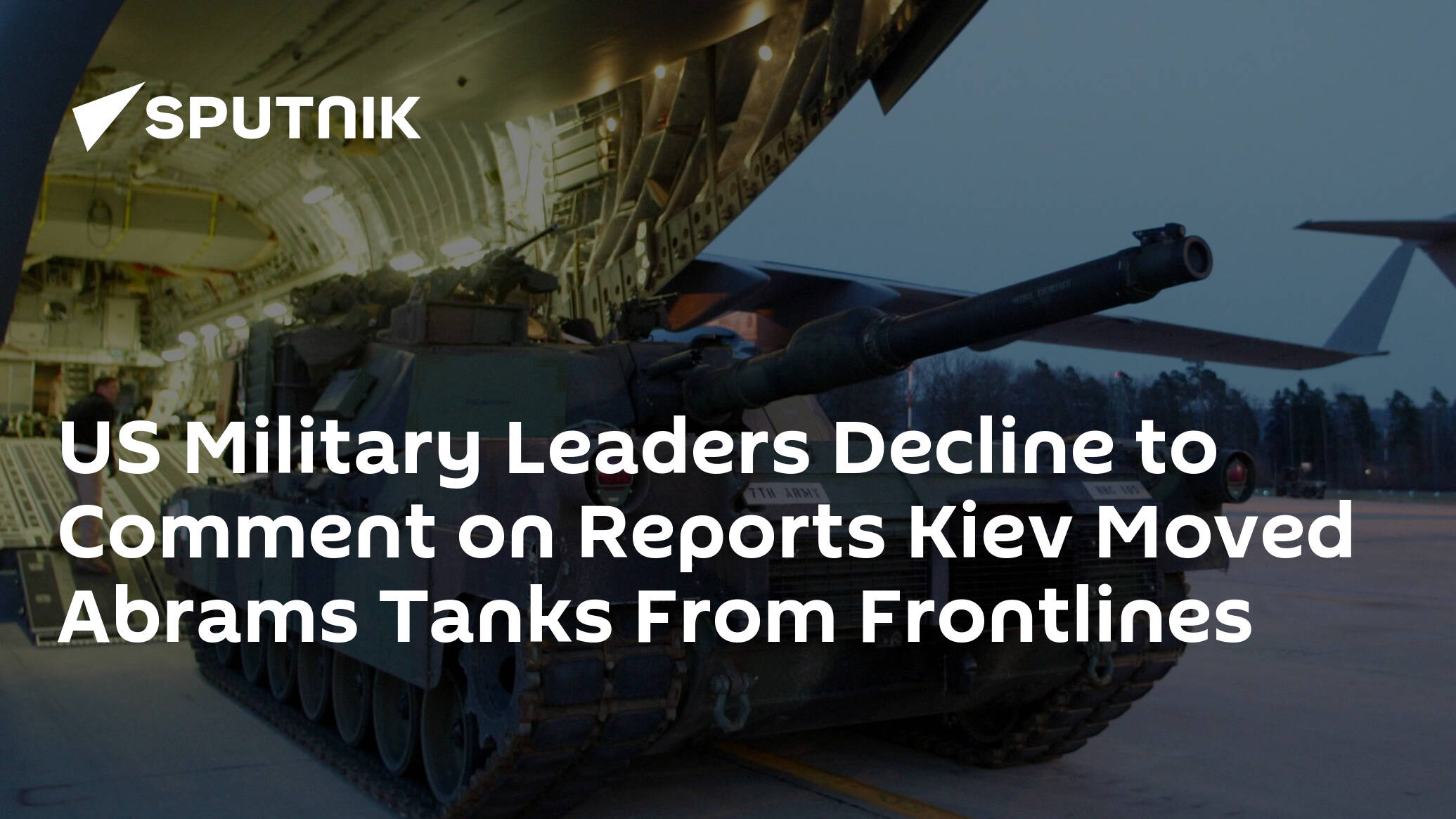 US Military Leaders Decline to Comment on Reports Kiev Moved Abrams Tanks From Frontlines