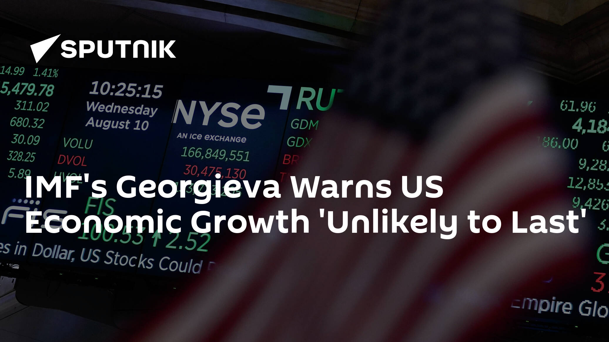 IMF's Georgieva Warns US Economic Growth 'Unlikely to Last'