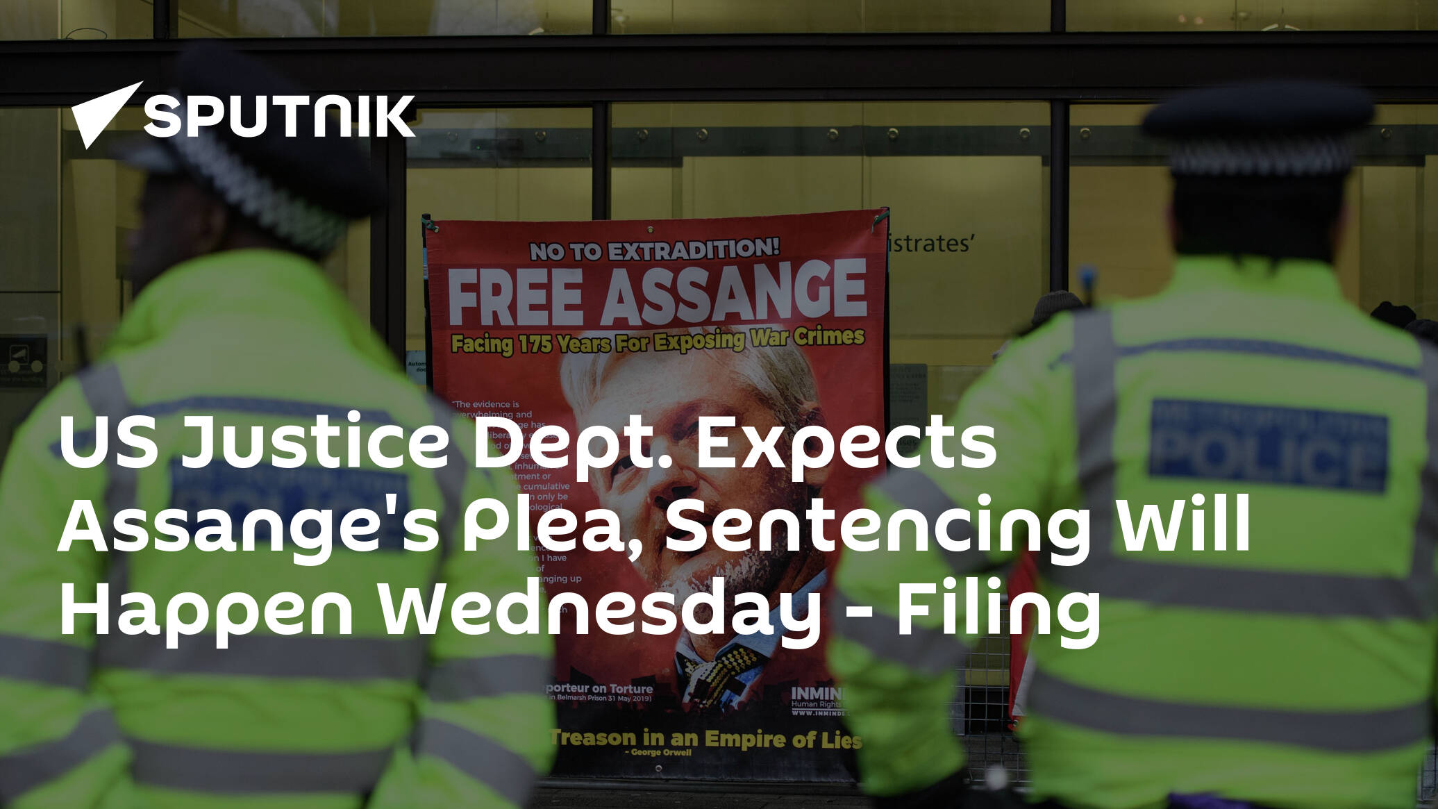 US Justice Dept. Expects Assange's Plea, Sentencing Will Happen Wednesday – Filing