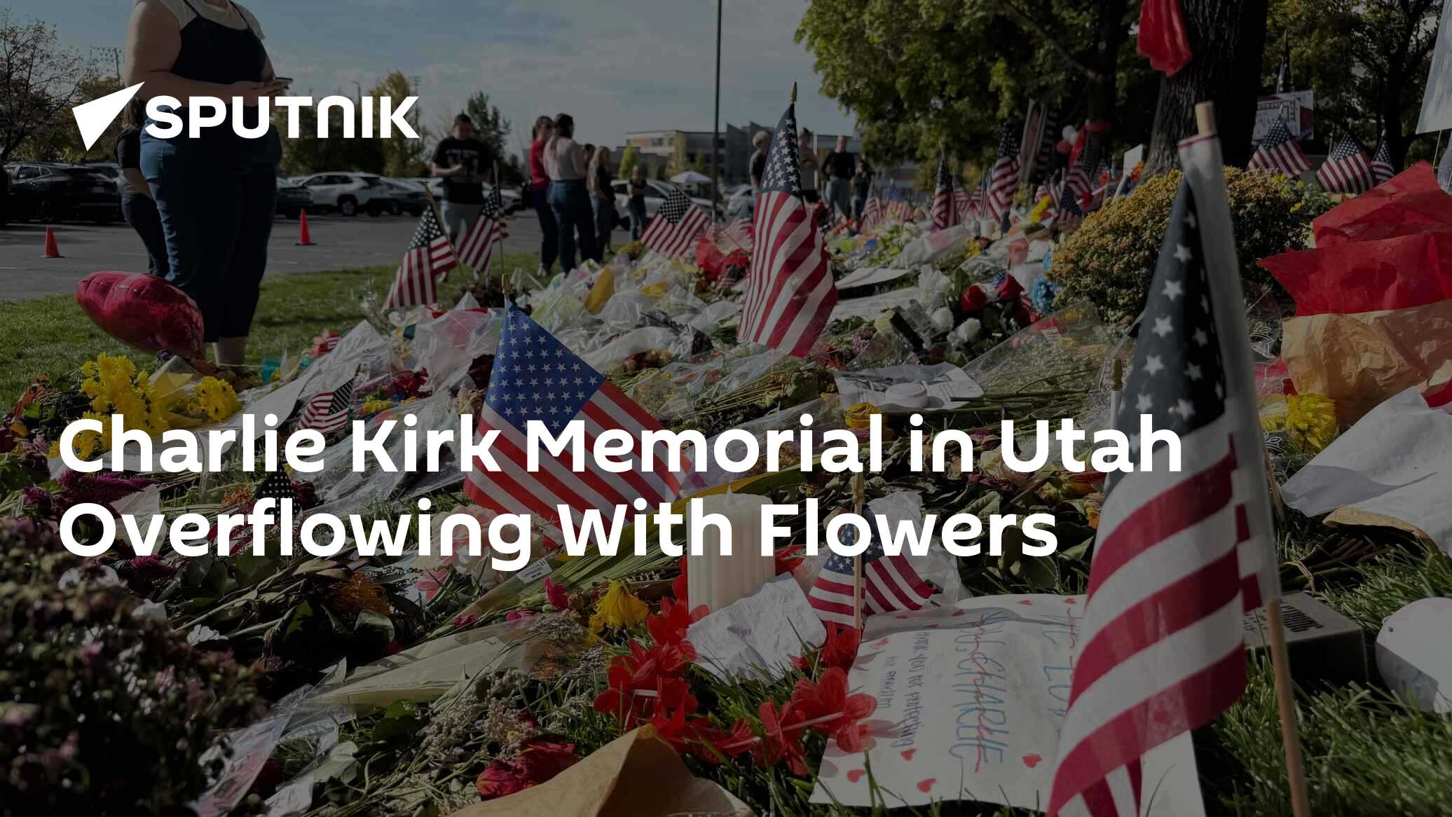 Charlie Kirk Memorial in Utah Overflowing With Flowers