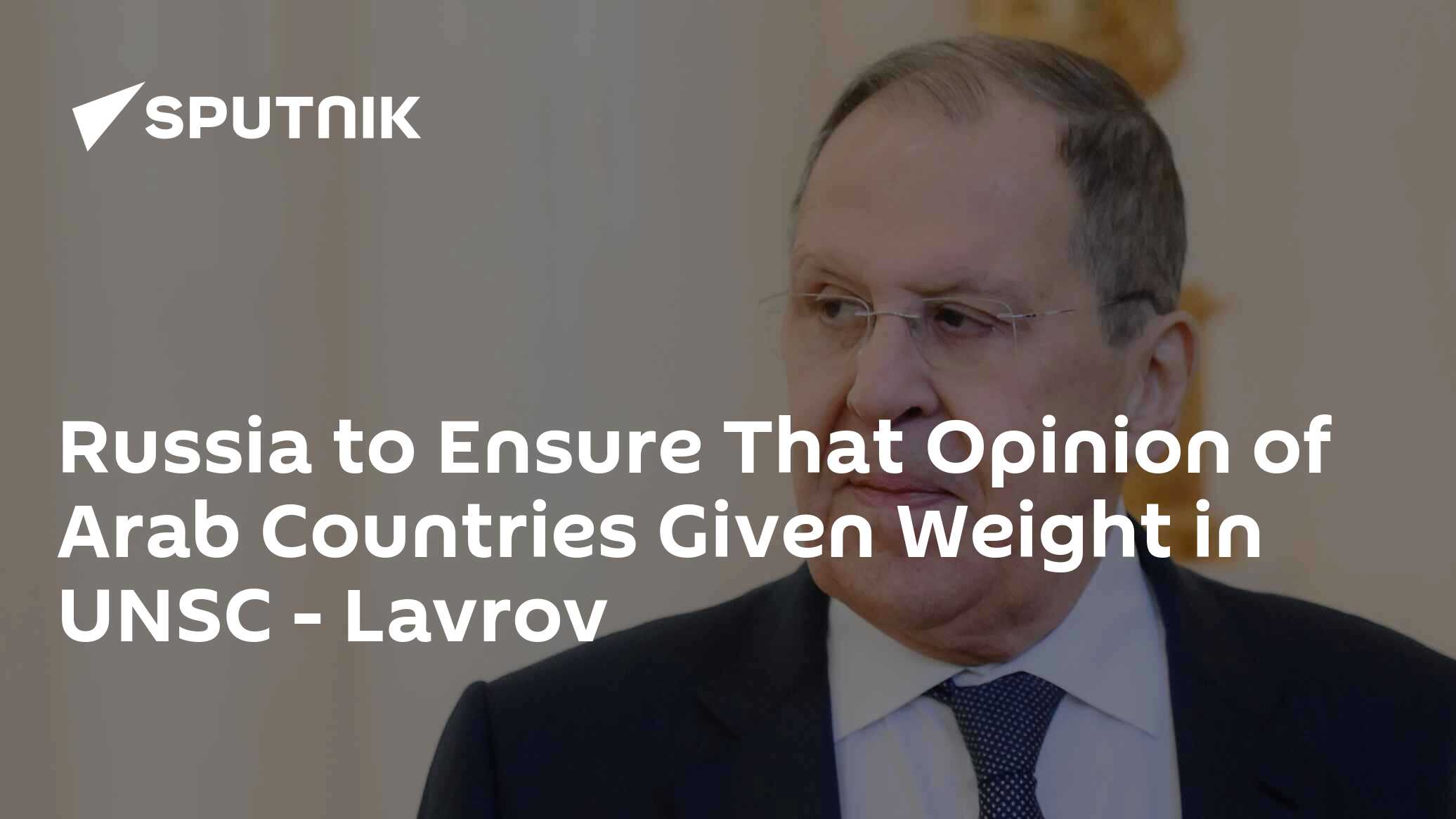 Russia to Ensure That Opinion of Arab Countries Given Weight in UNSC – Lavrov