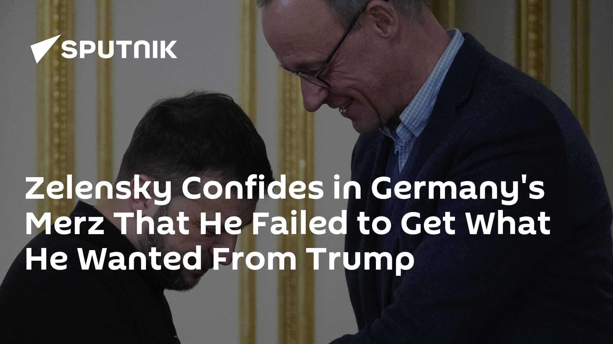 Zelensky Confides in Germany's Merz That He Failed to Get What He Wanted From Trump