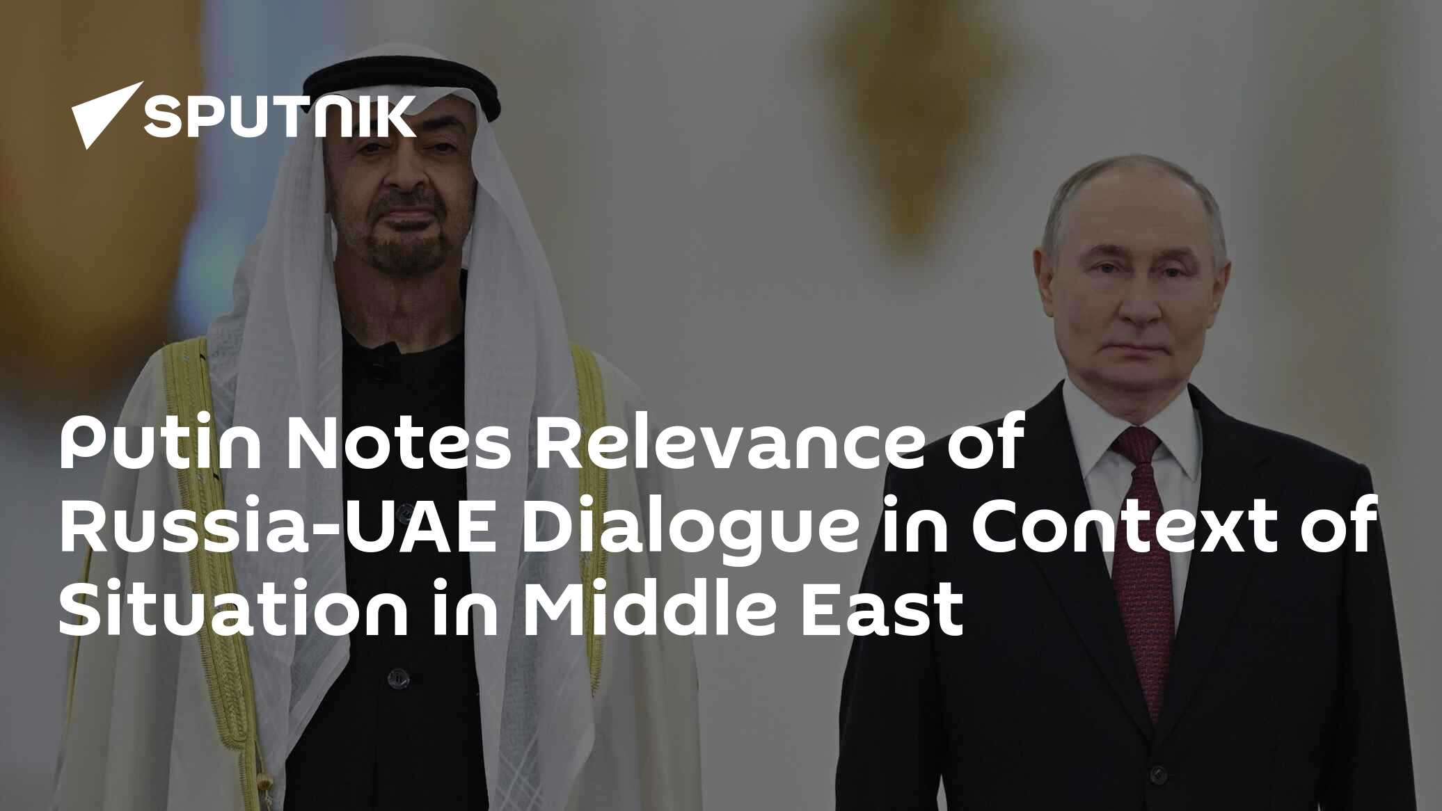 Putin Notes Relevance of Russia-UAE Dialogue in Context of Situation in Middle East