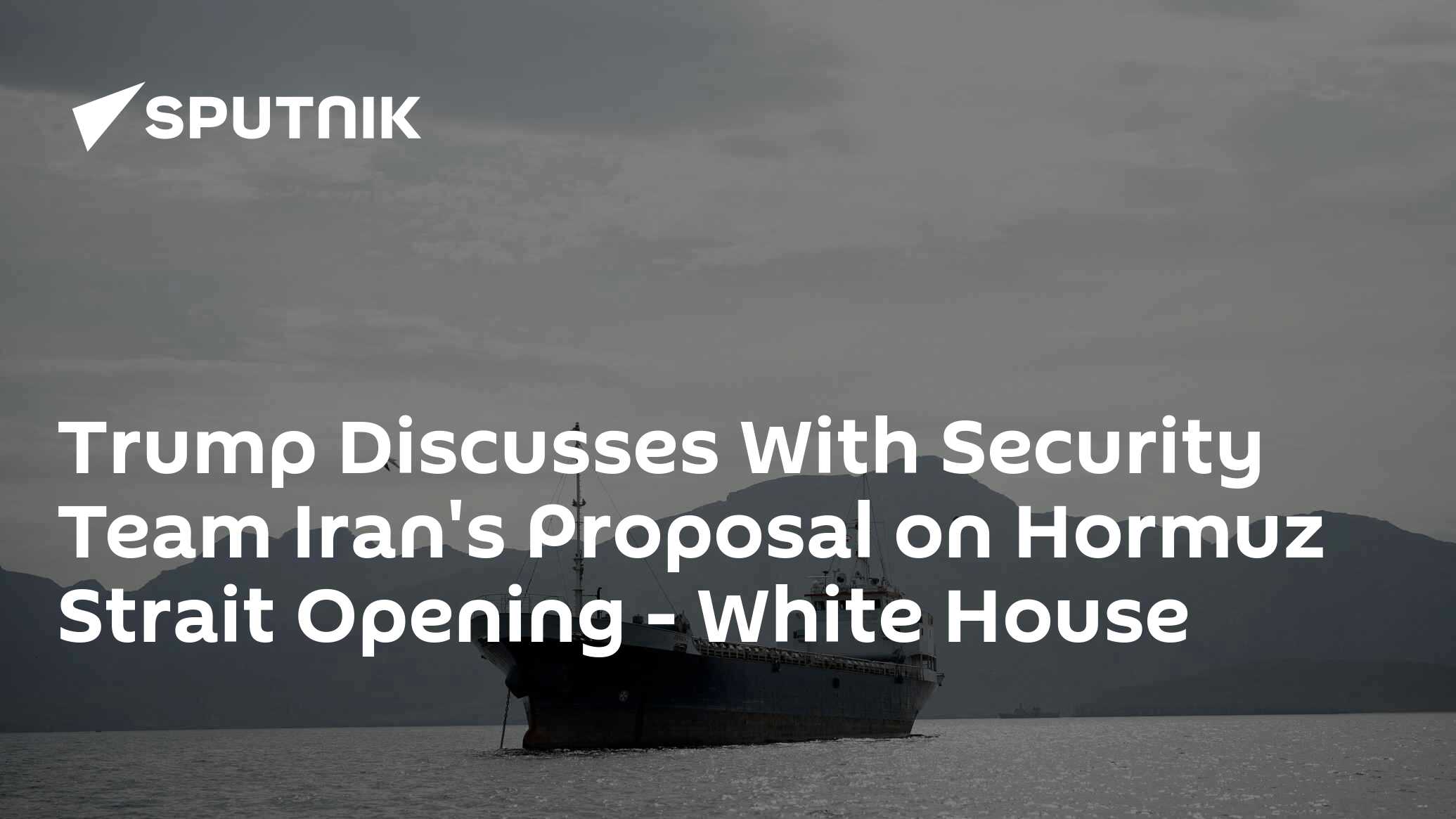 Trump Discusses With Security Team Iran's Proposal on Hormuz Strait Opening - White House