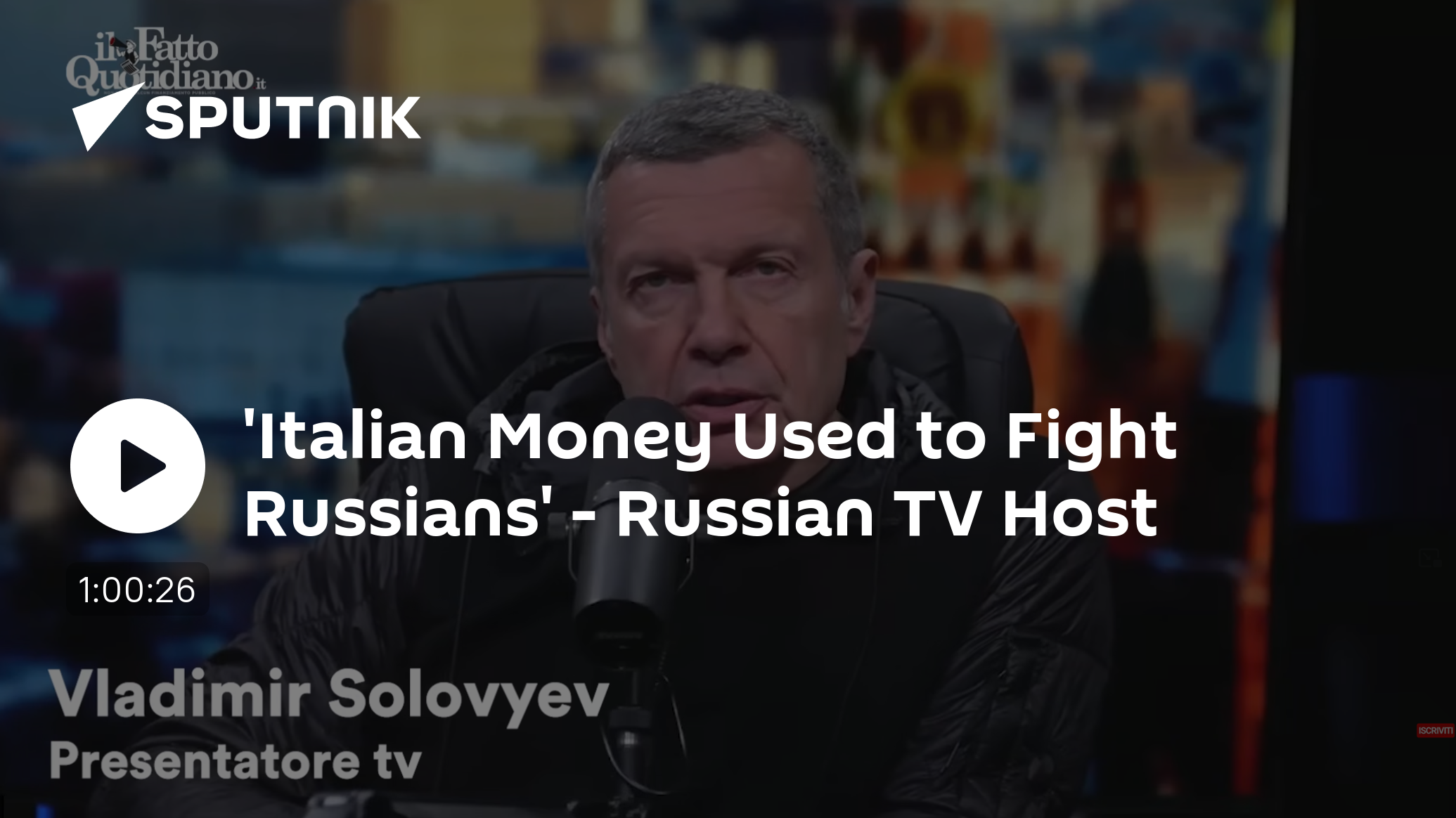 'Italian Money Used to Fight Russians' - Russian TV Host