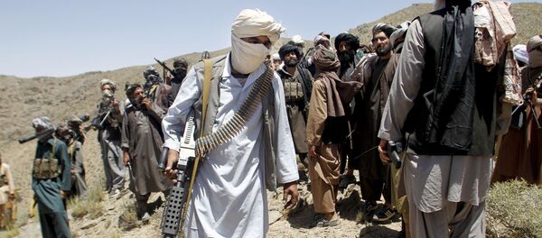 In this Friday, May 27, 2016 photo, members of a breakaway faction of the Taliban fighters walks during a gathering, in Shindand district of Herat province, Afghanistan In this Friday, May 27, 2016 photo, members of a breakaway faction of the Taliban fighters walks during a gathering, in Shindand district of Herat province, Afghanistan - Sputnik International