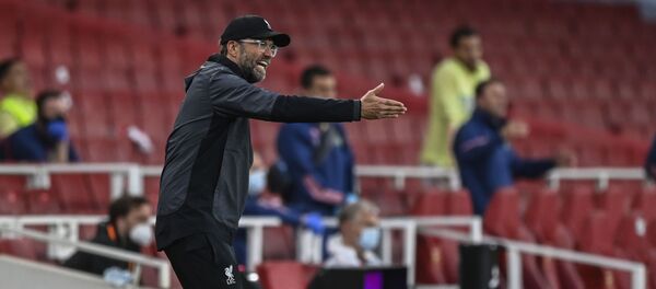 Liverpool's manager Jurgen Klopp gestures during the English Premier League soccer match between Arsenal and Liverpool at the Emirates Stadium in London, England, Wednesday, July 15, 2020. - Sputnik International