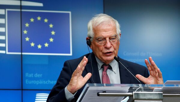 European Union Foreign Policy chief Josep Borrell speaks during a news conference following a European Union Foreign Ministers council in Brussels, Belgium July 13, 2020 - Sputnik International