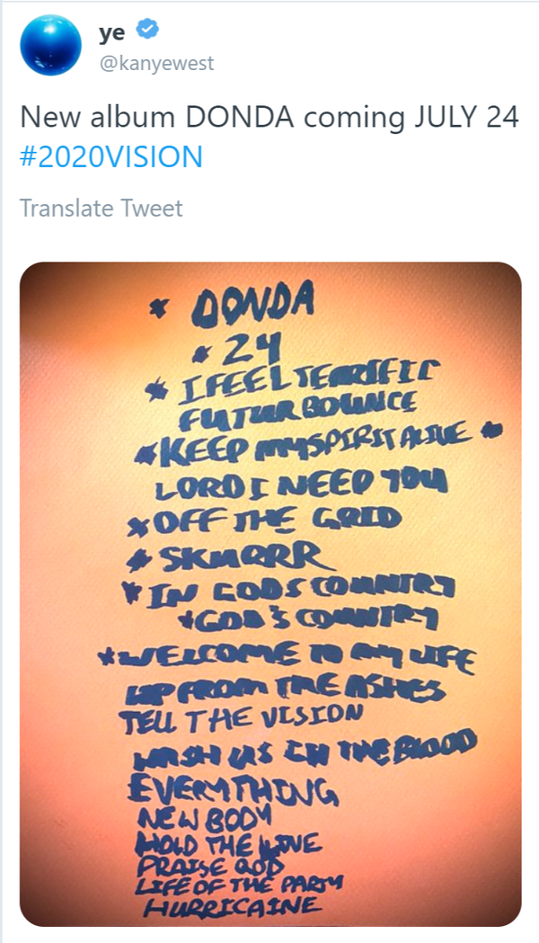 Kanye West Tweets New Album 'DONDA' Tracklist, Release Date, Only to Abruptly Delete Later  - Sputnik International