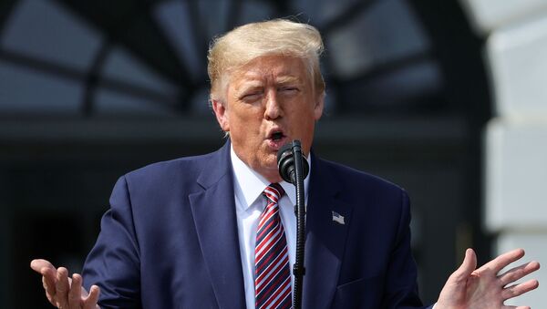 U.S. President Donald Trump touts administration efforts to curb federal regulations during an event on the South Lawn of the White House in Washington, U.S., July 16, 2020 - Sputnik International