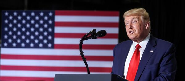 U.S. President Donald Trump speaks about Trump administration plans on infrastructure during an event at the United Parcel Service (UPS) Airport Facility in Atlanta, Georgia, U.S.,  July 15, 2020 - Sputnik International
