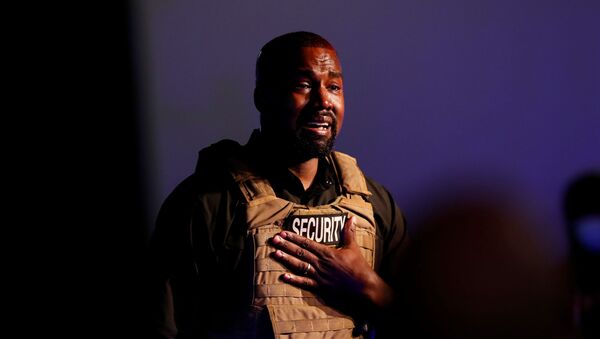Rapper Kanye West gets emotional as he holds his first rally in support of his presidential bid in North Charleston, South Carolina, U.S. July 19, 2020 - Sputnik International