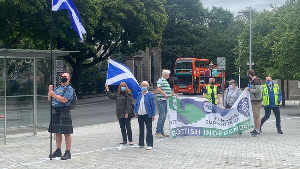All Under One Banner demonstration outside Scottish Parliament, Edinburgh - Sputnik International