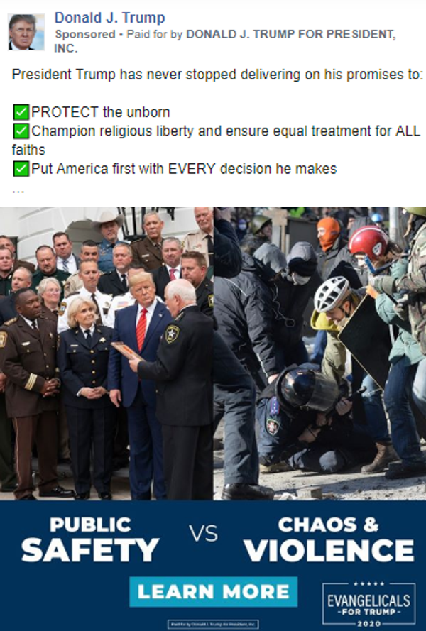 Photo: Trump Campaign Ad Uses 2014 Ukraine Coup Image to Attack ‘Chaos & Violence’ at US Protests - Sputnik International