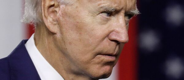 Democratic US presidential candidate and former Vice President Joe Biden concludes remarks about his plans for tackling climate change during a campaign event in Wilmington, Delaware, US, 14 July 2020 - Sputnik International
