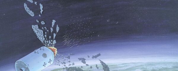 Defense Intelligence Agency illustration of an anti-satellite weapon from the publication 'Soviet Military Power'. - Sputnik International