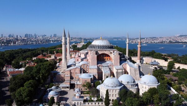 Hagia Sophia or Ayasofya, a UNESCO World Heritage Site, that was a Byzantine cathedral before being converted into a mosque which is currently a museum, is seen in Istanbul, Turkey, June 28, 2020 - Sputnik International